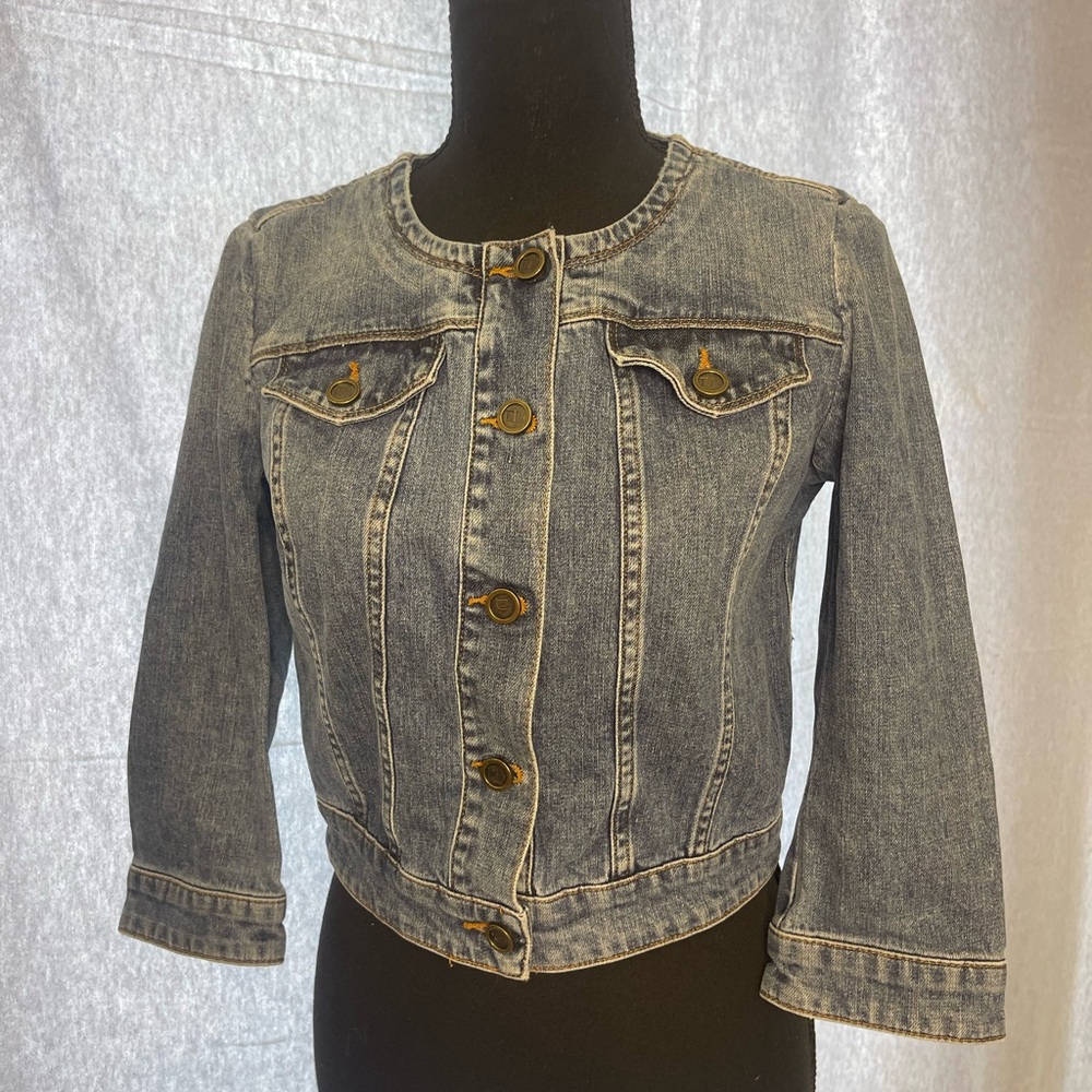Trussardi Jeans Cropped Denim Jacket – Made in Italy – Size 40 (M)